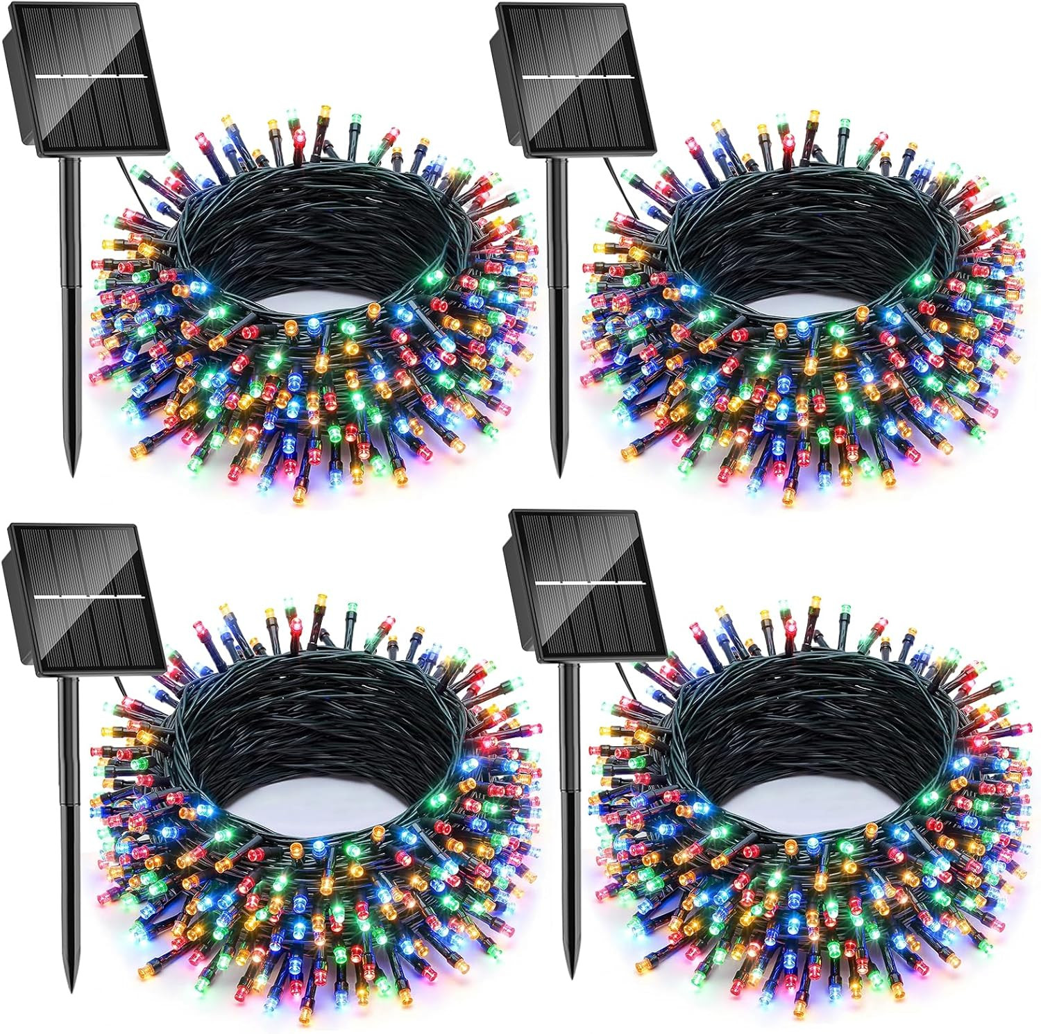 4 Pacchi Catena Luminosa Esterno Solare 100 LED 11.5M - Risparmio