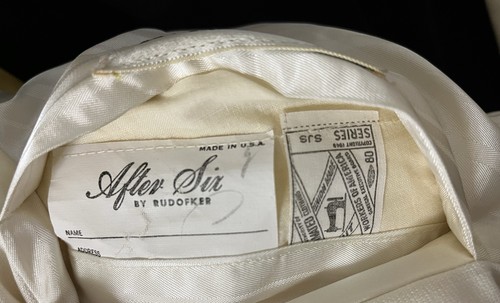 Vintage After Six By Rudofker Ivory Tuxedo 3 Piece Jacket Trousers Cumber-bun - Picture 9 of 13