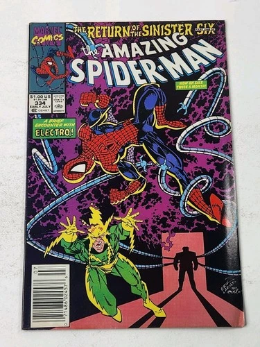 Amazing Spider-Man 334 MARK JEWELERS Variant Sinister Six Marvel Copper 1990