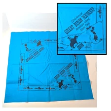 Utah Great Bison Roundup Antelope Island Cowboy Bandana Neck Scarf 2008, Blue