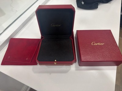 Authentic Cartier Red Jewelry Box with Pouch   Necklace Box