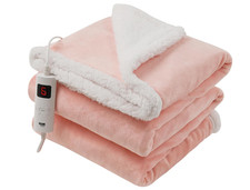 Image of GlamHaus Luxury Electric Heated Throw, Large Reversible Fleece Blanket 5-3-592