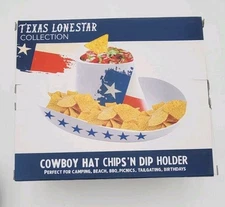 Texas Lonestar Collection Cowboy Hat Chips and Dip Holder  NEW 