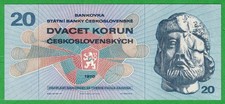 A12 - Czechoslovakia 20 Korun 1970 Crisp Unc. Banknote P. 92 - SN: L61-379318