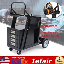 Welding Cart with 4 Drawers for MIG TIG Welder and Plasma Cutter 360 Rolling