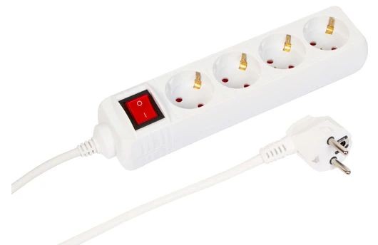 MicroConnect MC-GRU00415WS 4-way Schuko Power Strip