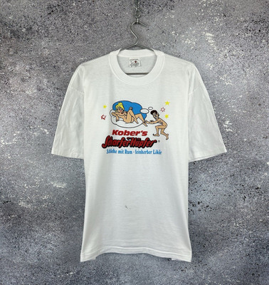 Rare Vintage 1990s Kober's Beer Rum T-Shirt Single Stitch Big Logo Mens Sz XL
