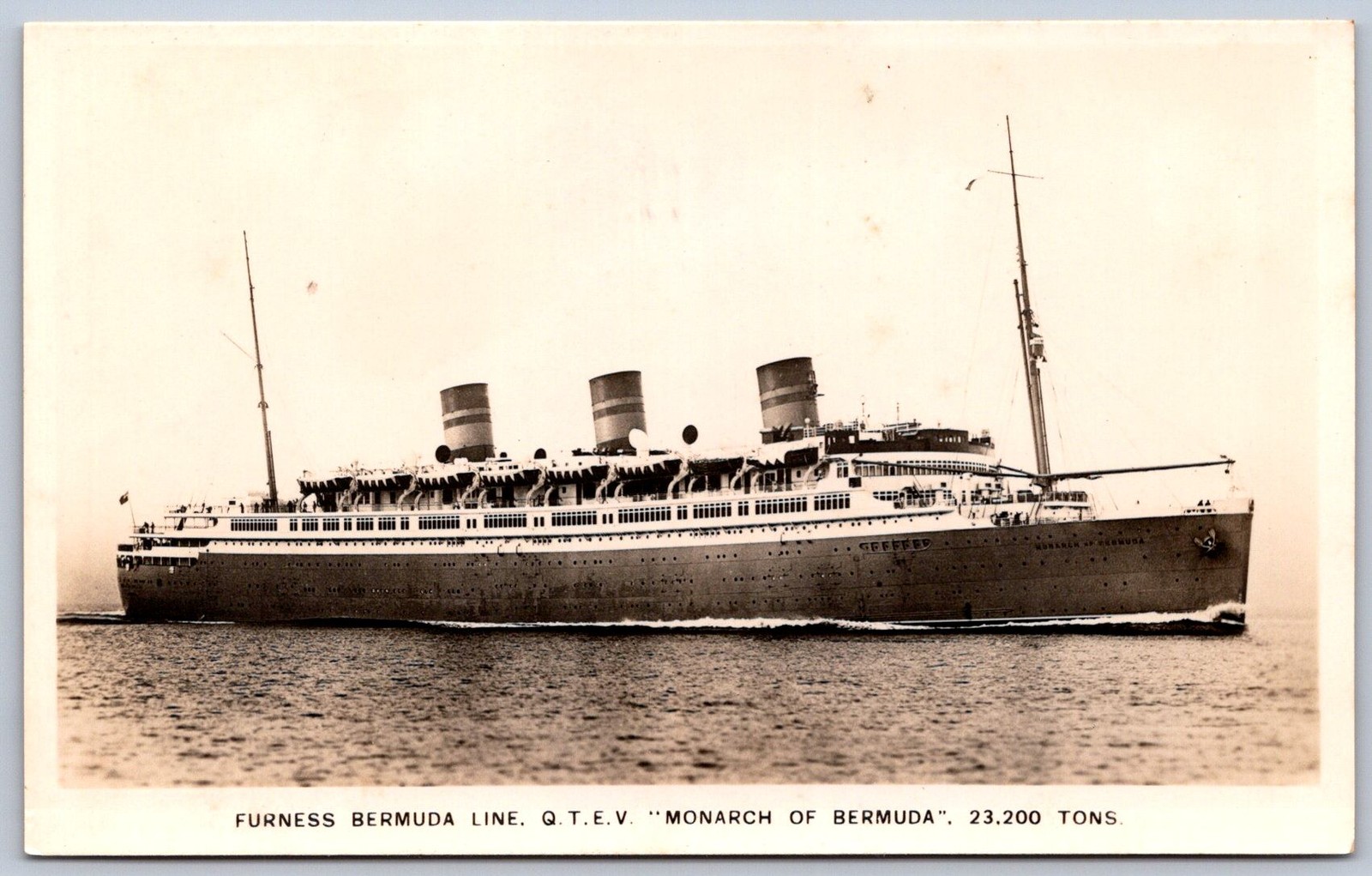 Postal K25/Envío RPPC c1910 Furness Bermda Line Monarca de Bermudas 99