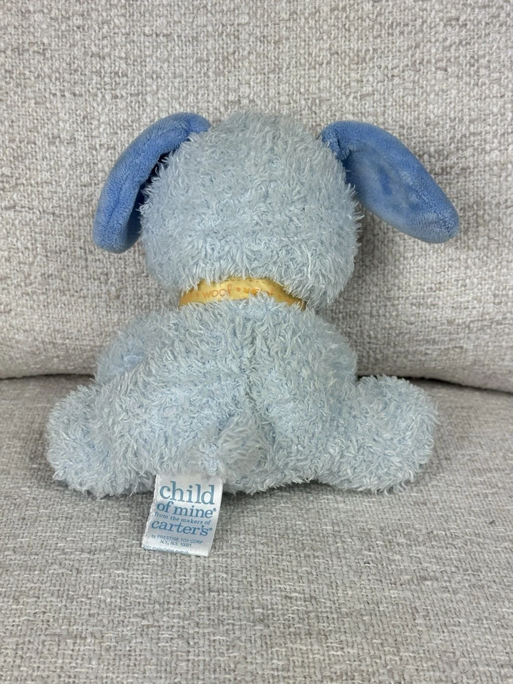 Child Of Mine Carters Filhote de Pelúcia Azul Fita Amarela Cachorro Bebê Brinquedo -Sem Som - Imagem 4 de 4