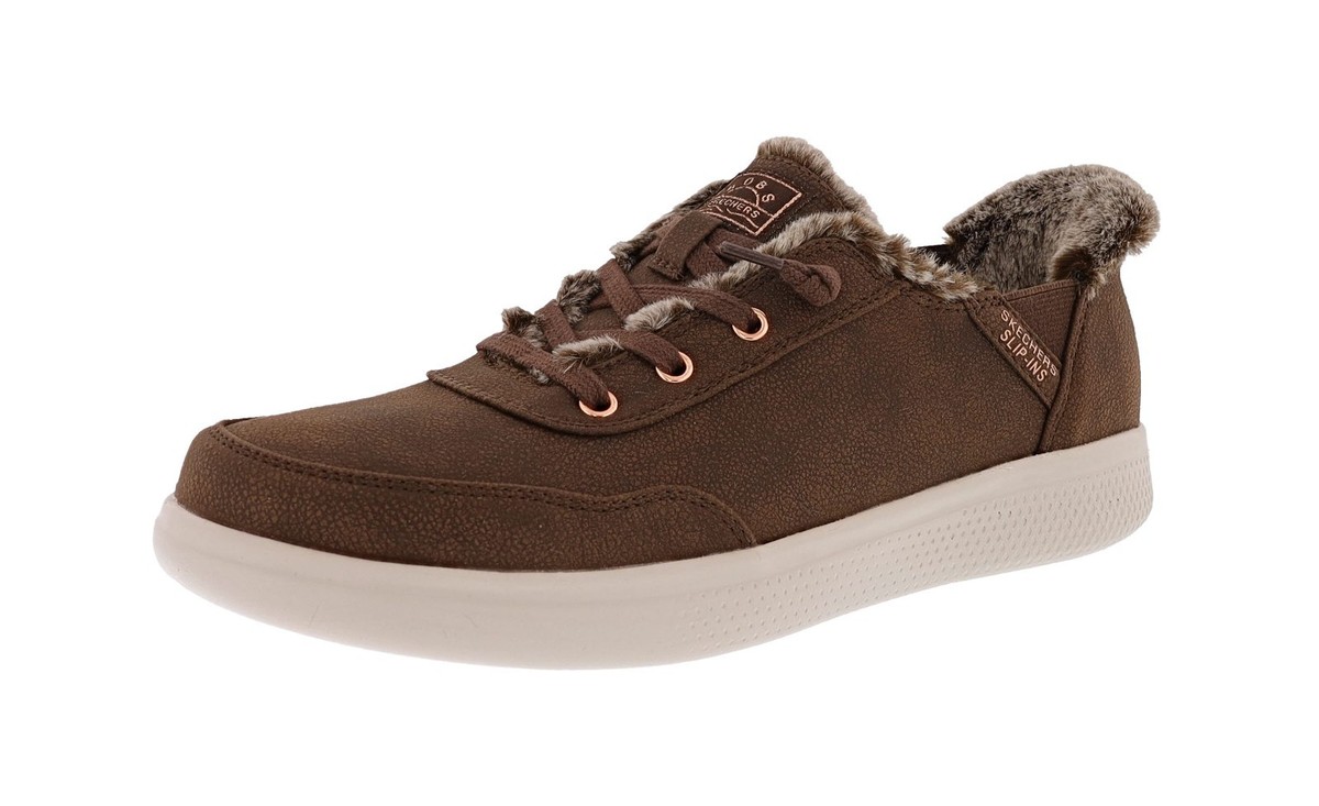 その他 y SKECHERS WOMEN'S SKIP CUTE-B CUTE SNUG 114818/CHOC VEGAN LEATHER