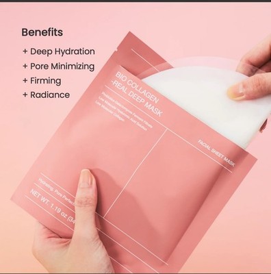 Biodance Bio-Collagen Real Deep Mask 4-Pack Hydrating Korean Skincare NEW