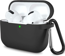 COFFEA for Airpods Pro 2nd Generation Case Cover, Soft Silicone A-Black