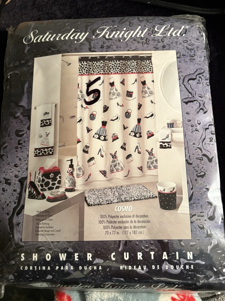 Saturday Knight Ltd. NUEVO COSMO Elegante Uptown Niña Vestido Sombrero Cortina de Ducha Foto 2 de 4