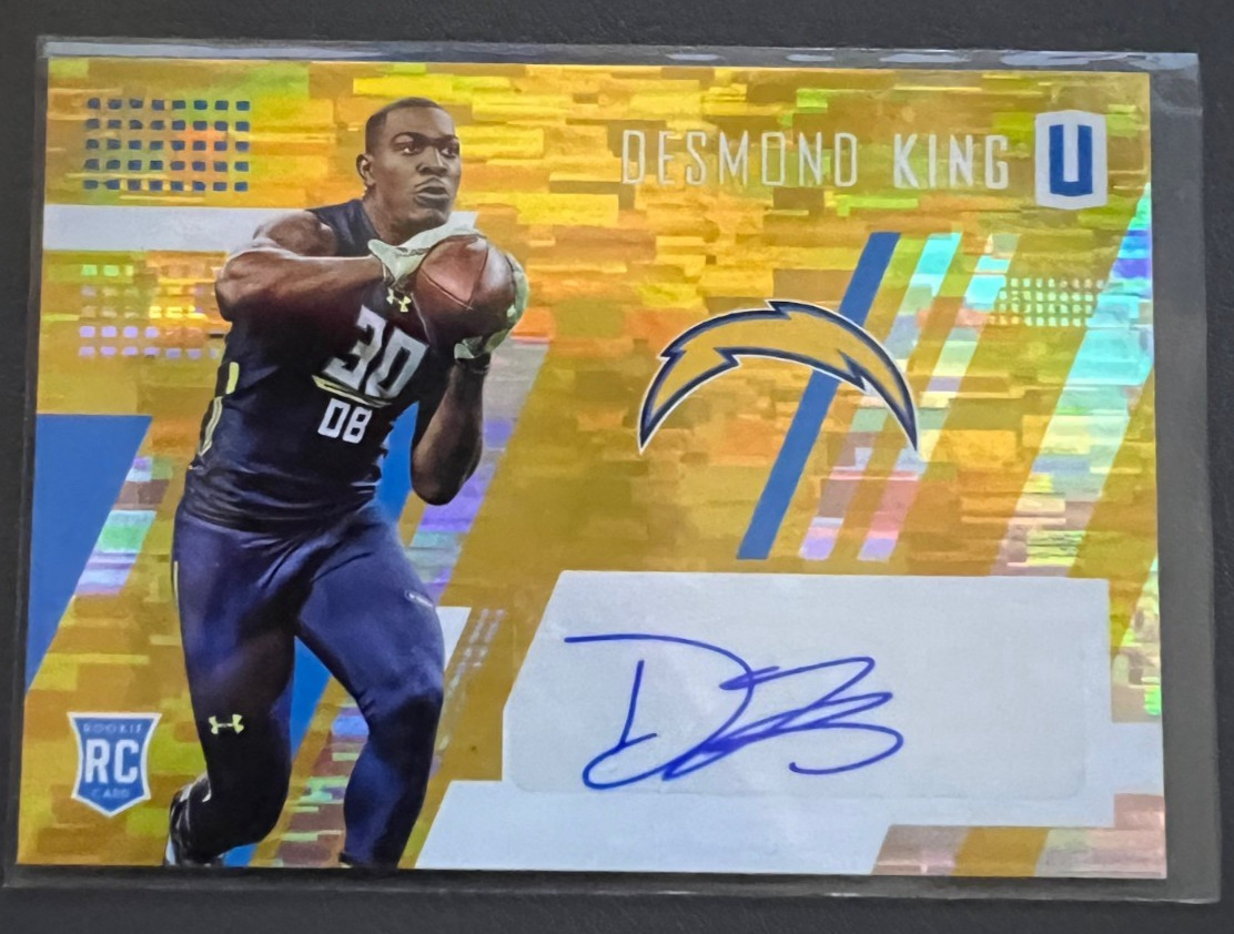 Desmond King Panini Unparalleled Rookie Autographs #230 Yellow