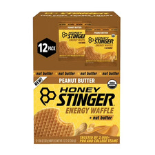 Honey Stinger Organic Energy Waffle, Peanut Butter, Caffeine Free Healthy Snack,