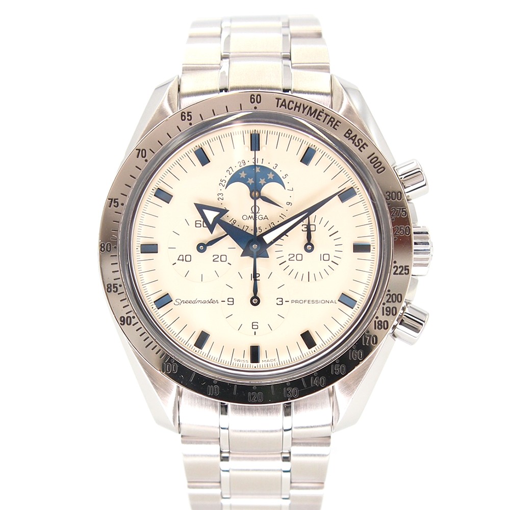 Omega Speedmaster Moonphase White Dial 3575.20 Chronograph Watch KN358