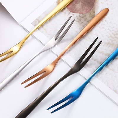 Stylish Stainless Steel Food Pickers for Serving Cakes Desserts Set of 6