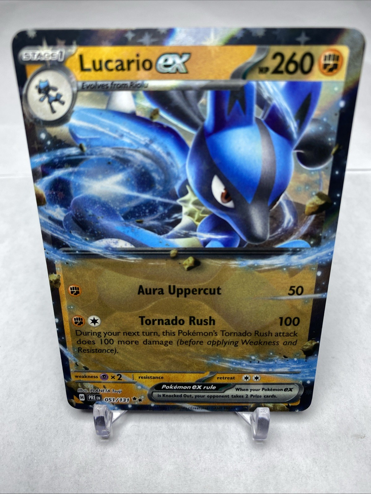 Lucario ex 051/131 Sv: Prismatic Evolutions Holo Mint / NM