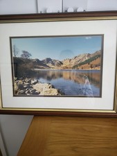Llyn Crafnant Wales Framed Photograph. 45 x 35cms. Signed. Framed.