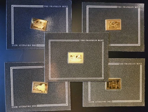 Silver .925 w/24k Gold Plate Franklin Mint Duck Stamps, 5 Total - Silver Bullion