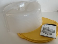 Tupperware Round Cake Taker Classic Cake Carrier Golden-Orange Color NEW