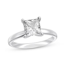 1.00 Carat PRINCESSCUT Genuine Lab Grown Diamond Ring in 14k Gold CERTIFIED