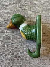 Green Ceramic Duck Wall Hook Towel Coat Hanger Bathroom Kitchen