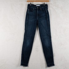 AYR Skinny Jeans Women Size 24 Dark Wash High Rise Raw Hem Waist 24 Length 26