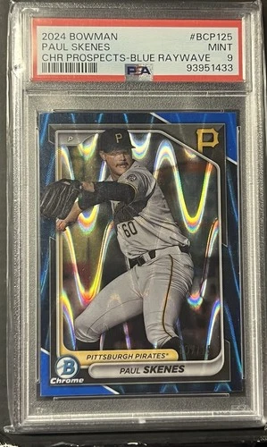 2024 Bowman Chrome Prospects Paul Skenes Blue Wave /150 PSA 9 Mint