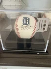 Max Scherzer Signed Logo Detroit Tigers Baseball. With Detroit Display Case