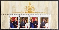 Canada MNH #2464-2465 Royal Wedding Se-Tenant Block Of 4 From Top Of Pane - 2011