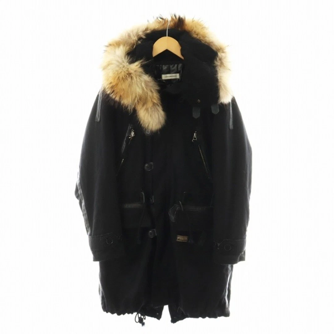 UNDERCOVER Cappotto Sottocoperta 15AW Pendleton Mod Lunghezza Cappuccio Pelliccia Cappottino 2 Nero U