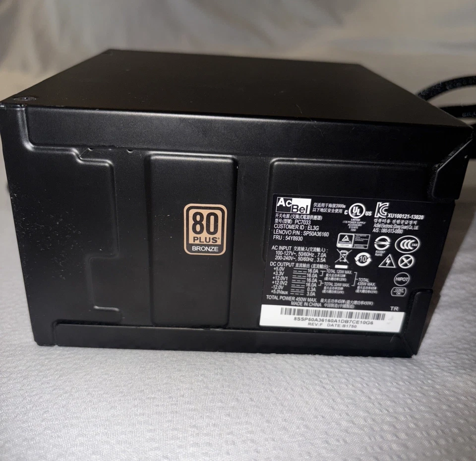 Genuine Lenovo Legion 54Y8930 100-240V multi atx 450W Power Supply 00PC7033 - Image 2 of 4