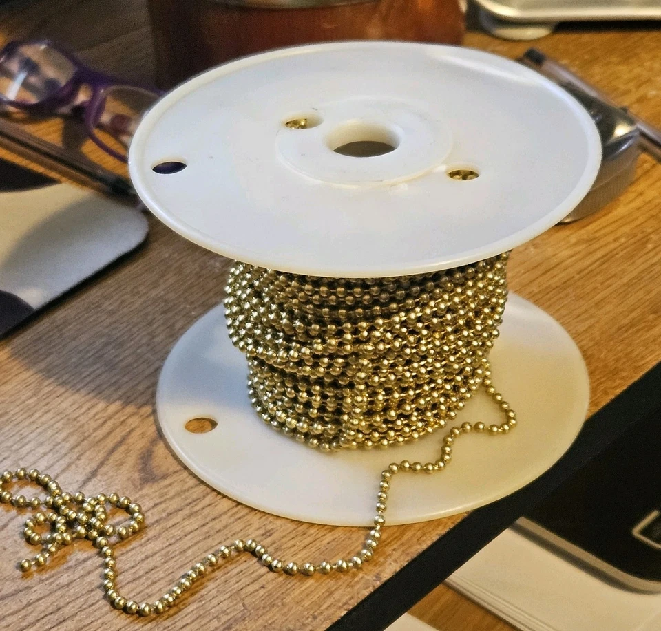 66' Feet Solid Brass #6 Ball Chain SERV-A-LITE  Corrosion Rust Resistant USA - Image 4 of 4