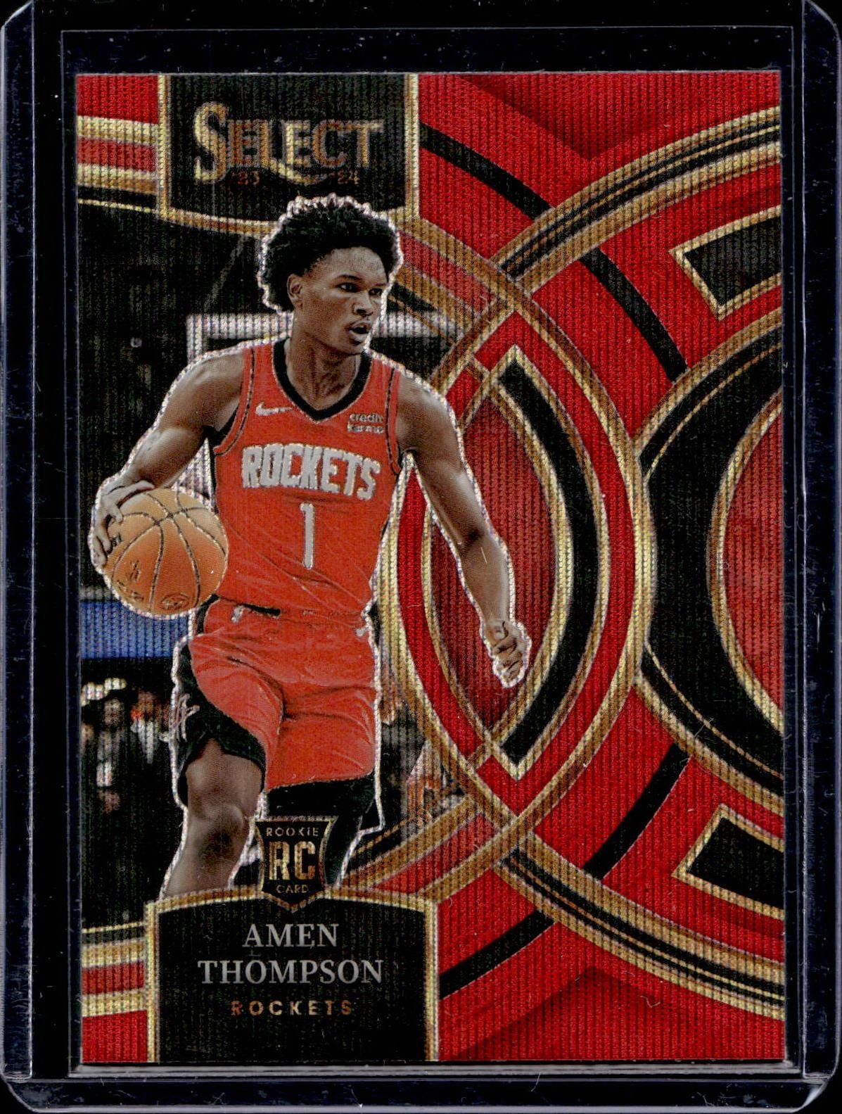 2023-24 Panini Select #122 Amen Thompson Red Wave Prizms