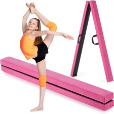 4-Inch Wide Folding Gymnastics Balance Beam for   Lightweight Wooden Core wit...