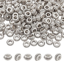 200Pcs Flower Spacer Beads Tibetan Style Alloy Beads 7.5Mm Silver Daisy Flower R