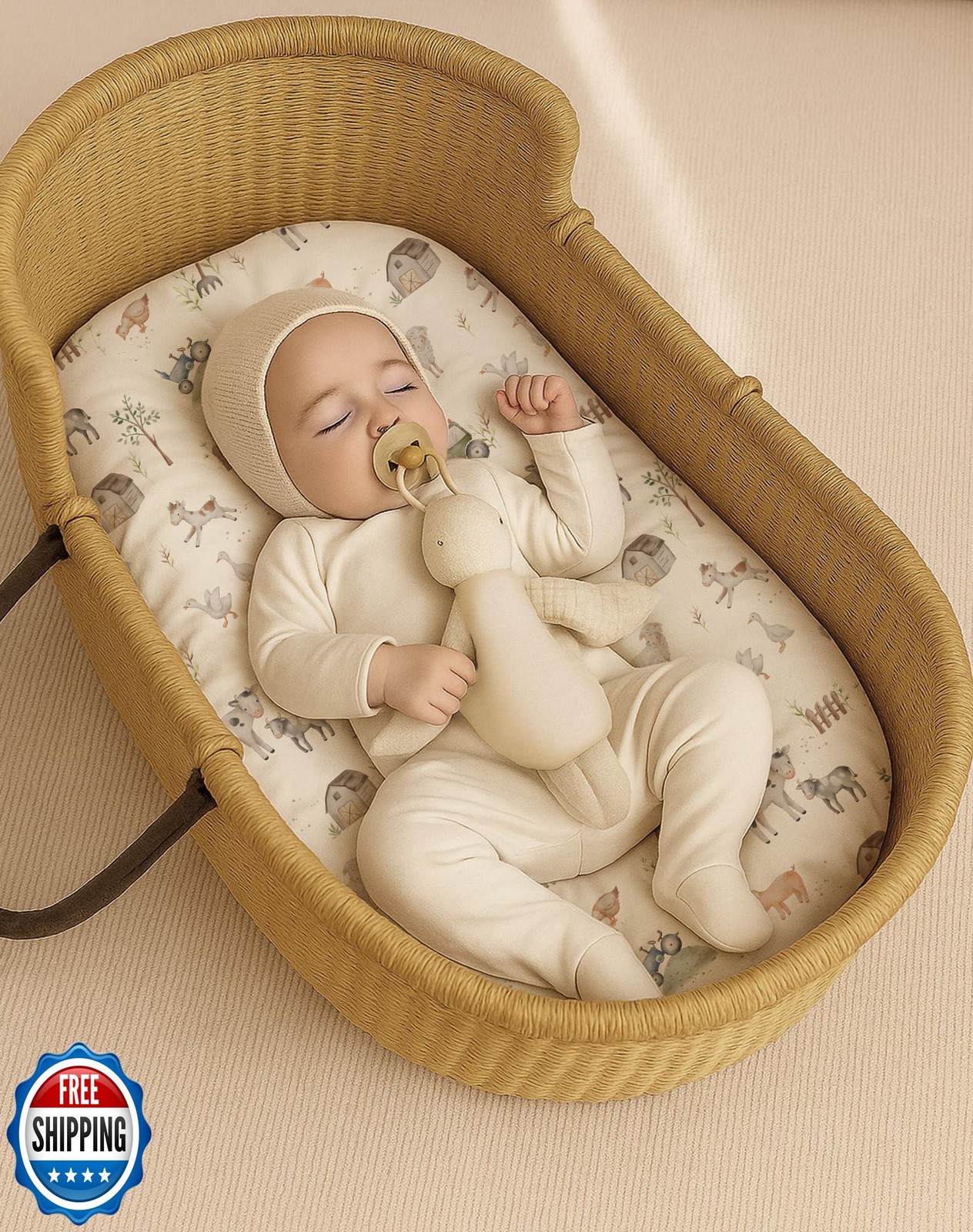 Woodiville Baby Lounger Cover for Boys Girls, Soft Breathable Jersey Baby Lou