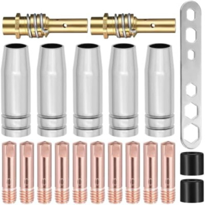 14 Pezzi MIG Pistola Di Saldatura Accessorio Torcia Di Saldatura In Rame Punta Conduttiva Ugello Gas Biella Copertura Kit 94983396 - Foto 3