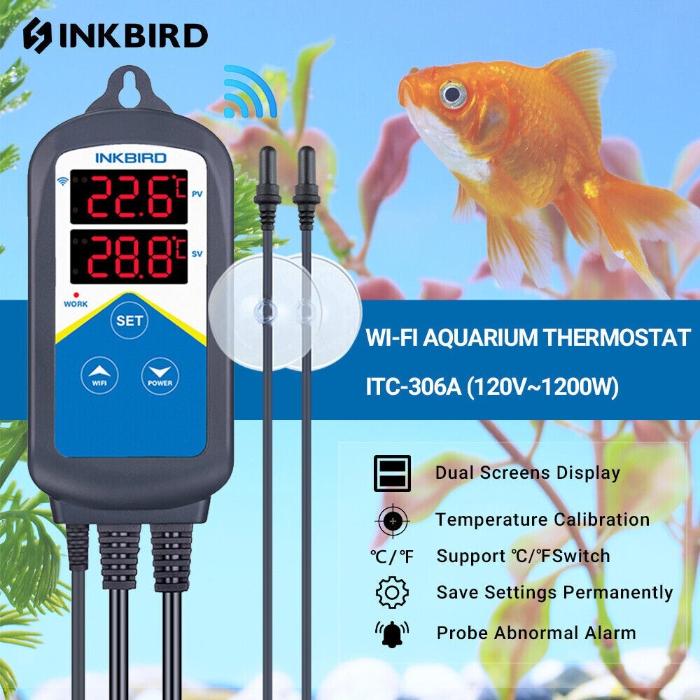 Termostato de temperatura Inkbird ITC-306A sonda impermeable solo toma de corriente de calefacción