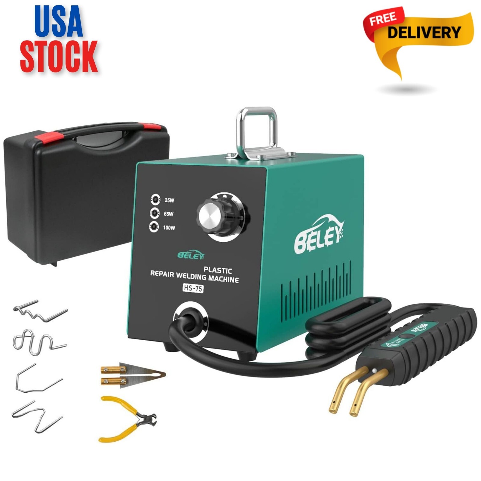 Plastic Welder Kit Hot Stapler - Adjustable 25W 65W 100W Plastic Repair Weldi...-image