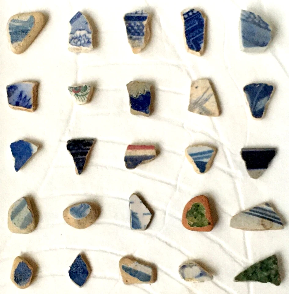 Fragmentos de cerámica Mudlarking x 25 - Tower Bridge, Londres - Único en su tipo - Enmarcado Foto 2 de 4