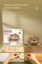 ROKR Stagecoach Music Box - 3D Wooden Puzzle for Adults | Perfect Birthday