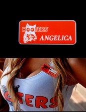 Angelica Hooters fille uniforme étiquette prénom insigne lingerie costume Halloween