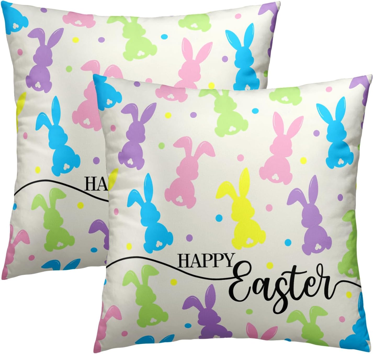 Easter 18x18 Inch Decorative Spring Throw Pillow Covers Set of 2