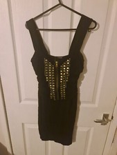 Jane Norman Studed Metallic Zip Front Bodycon Dress New without tags size 8