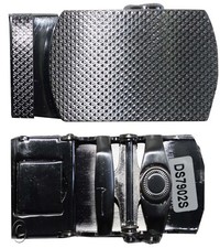 Men's Belt Buckle Auto sliding Self locking ratcheting track line silver buckle