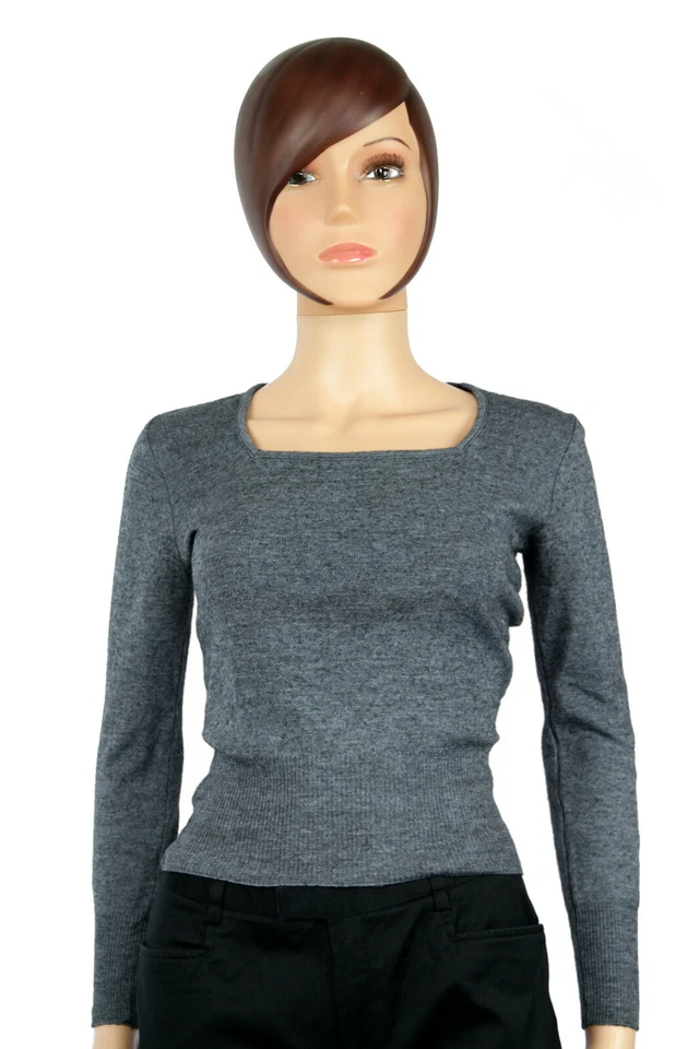 Pull court léger gris chiné Kookai | Vintage 90s | Vintage 90s grey sweater - Photo 2/4