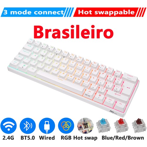 Wireless Mechanical Keyboard Tri-Mode BluetoothRGB Backlit 61 Key Gamer Keyboard - 第 14/35 張圖片