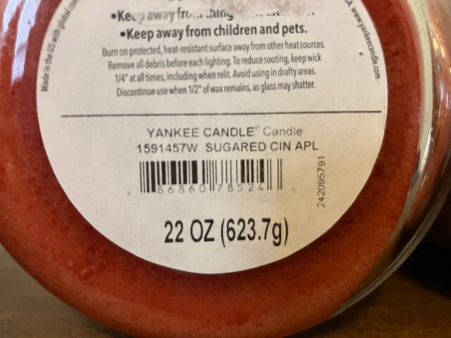 NEW Yankee Candle Spiced Pumpkin Sugared Cinnamon Apple 22 oz glass jar candle